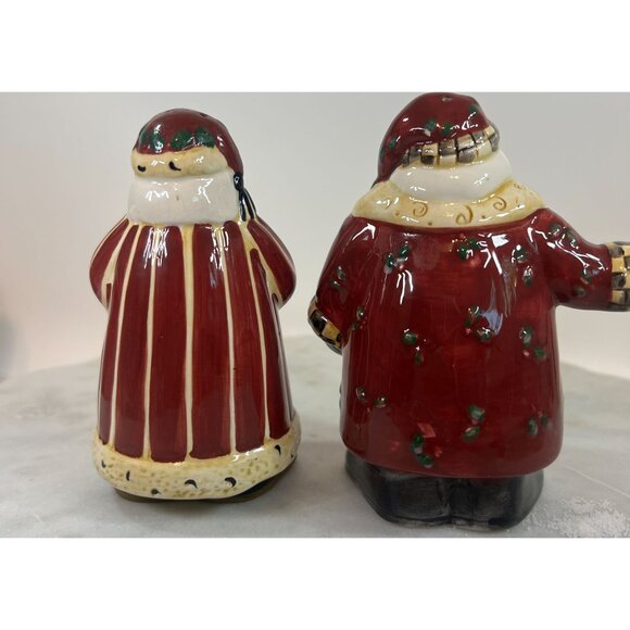 Santa Claus Cat Salt & Pepper Shakers Sakura Ceramic Red & White Christmas Decor - Picture 3 of 5